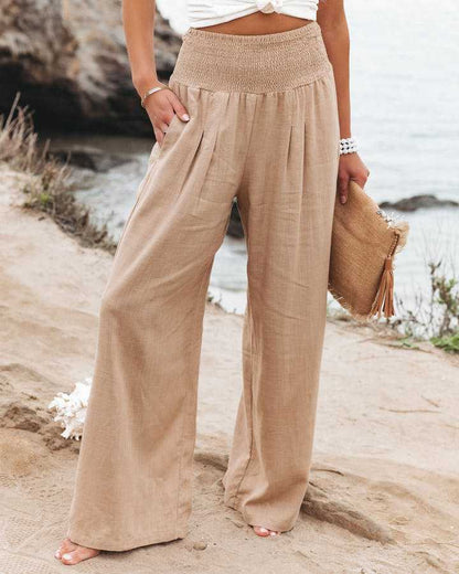 Women's Lily Flowing Beach Trousers with Wide Legs