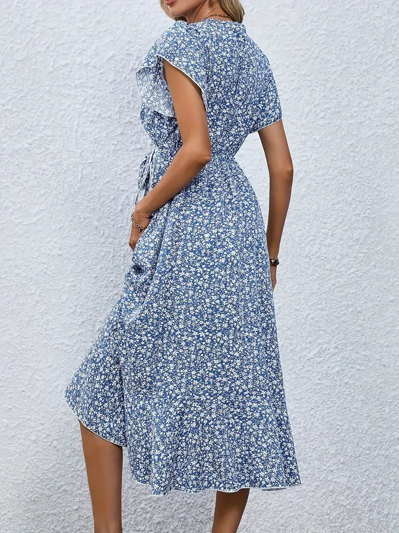 Marilou | Women's Spring Midi Dress with Ruffle Detail