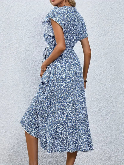 Marilou | Women's Spring Midi Dress with Ruffle Detail