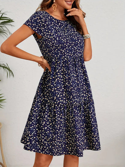 Valeria | Women's Vintage Floral Midi Dress