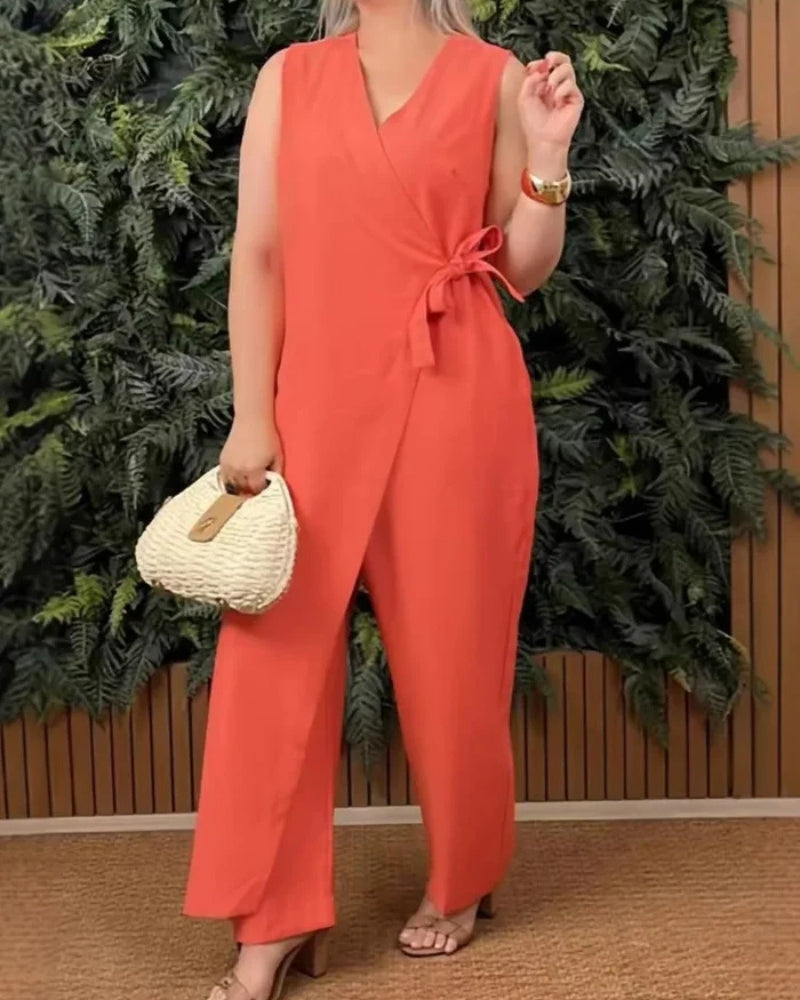 Teresa | Women's Versatile Tie-Waist Jumpsuit