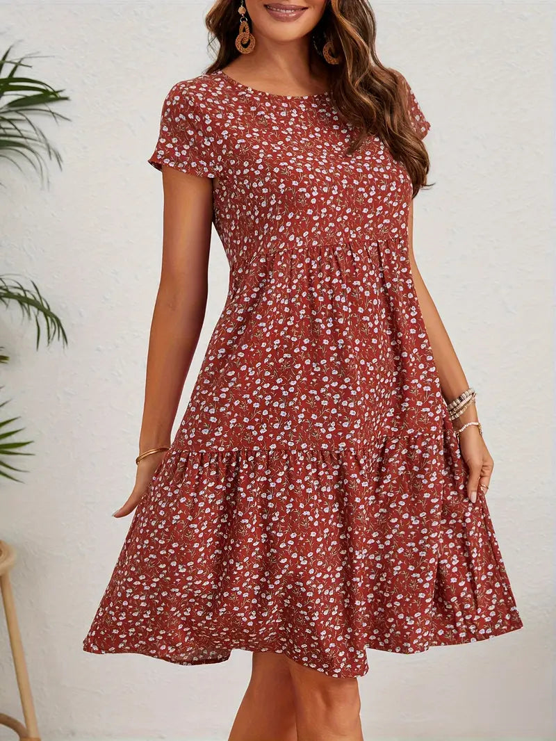 Valeria | Women's Vintage Floral Midi Dress