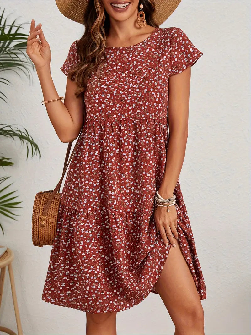 Valeria | Women's Vintage Floral Midi Dress