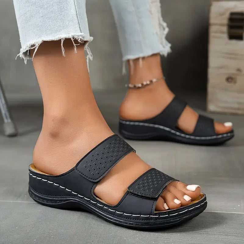 Women's Cushioned Open-Toe Casual Orthopedic Sandals with Breathable Hollow Design