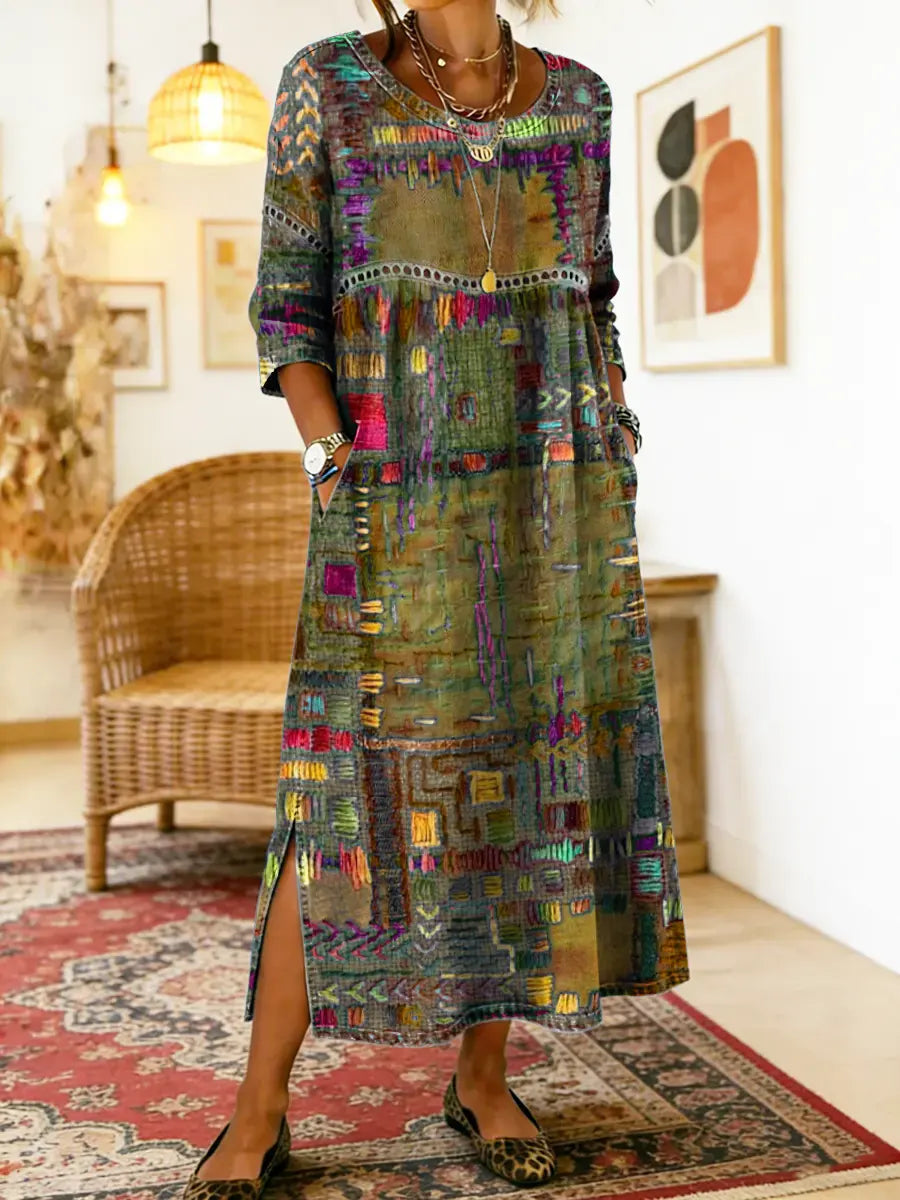 Isabelle | Women's Ethnic Patchwork Maxi Dress