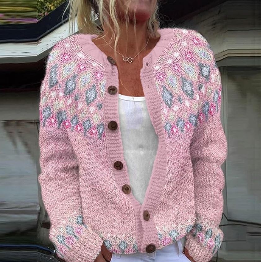 Hazel | Women's Pink Comfort Cardigan