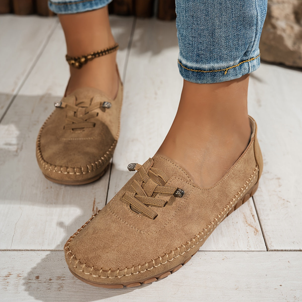 Orthelia | Women's Lightweight Lace-Up Supportive Cushioned Moccasins for Sensitive Feet