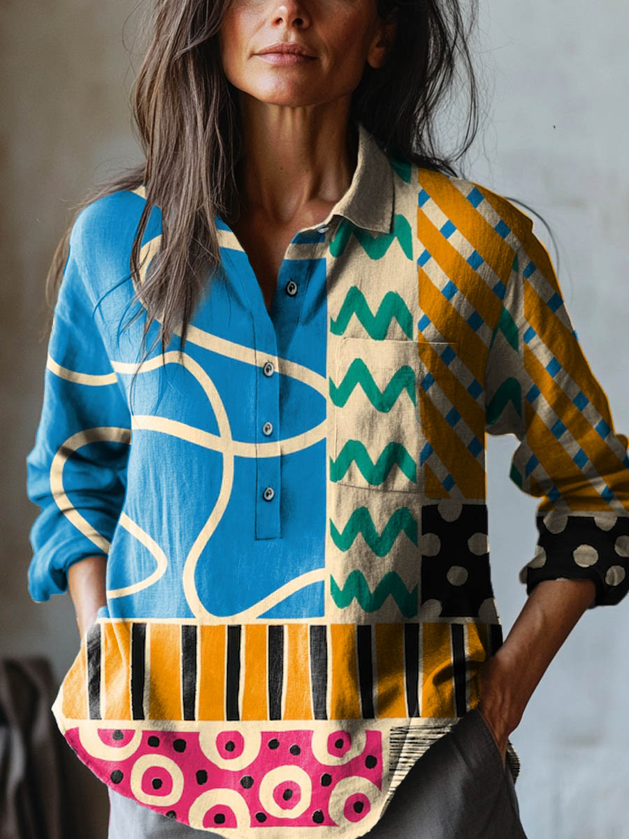 Nicoletta | Women's Longline Patterned Shirt