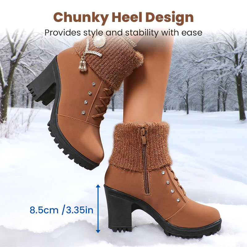 Alana | Women's Cushioned Lace-Up Chunky Heeled Boots