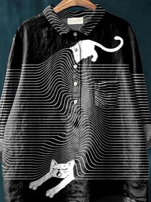 Coco | Longline Cat Art Shirt