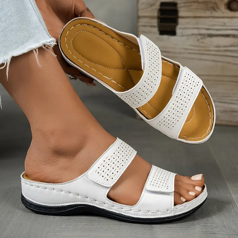 Women's Cushioned Open-Toe Casual Orthopedic Sandals with Breathable Hollow Design