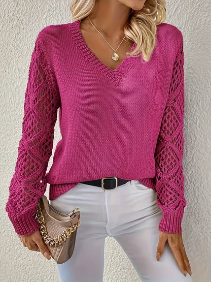 Wendy | Women's Stylish Long Sleeved V-Neck Jumper