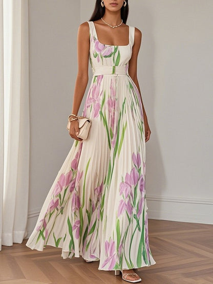 Mary | Women's Elegant Pleated Maxi Dress
