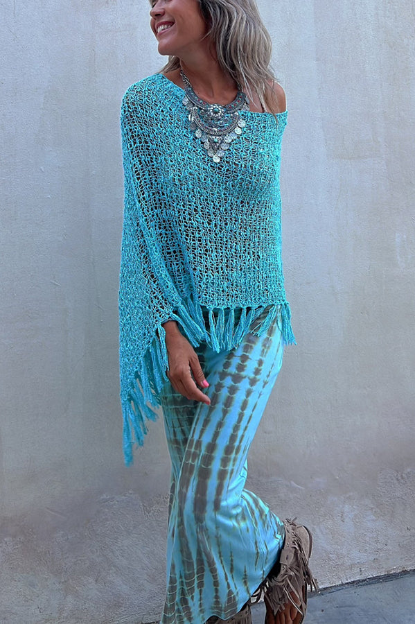 Women's Sunset Breeze Tassel Cover-Up with Hollow-Out Design