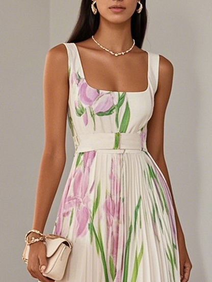 Mary | Women's Elegant Pleated Maxi Dress