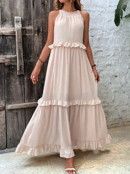 Sarah | Women's Halter Ruffle Maxi Dress (Almost Sold Out)