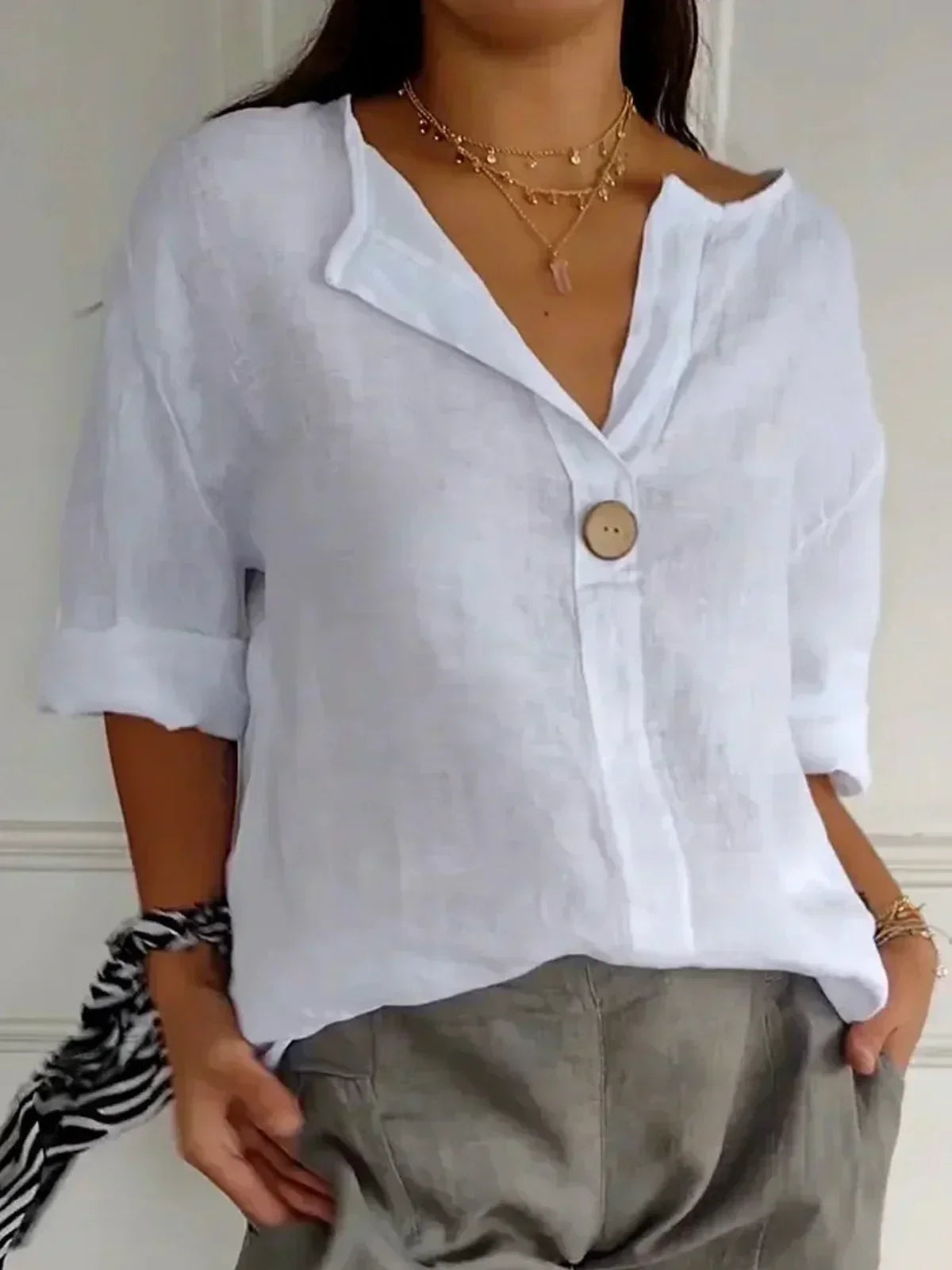 Jessa | Women's Relaxed Casual V-Neck Blouse