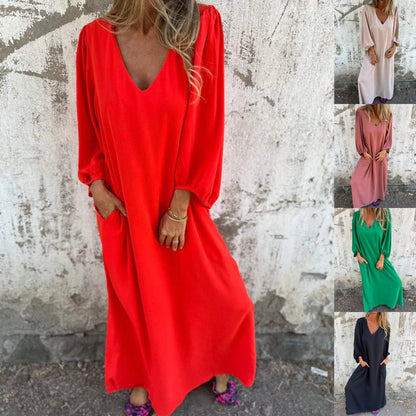 Delilah | Women's Relaxed Maxi Dress with V-Neck