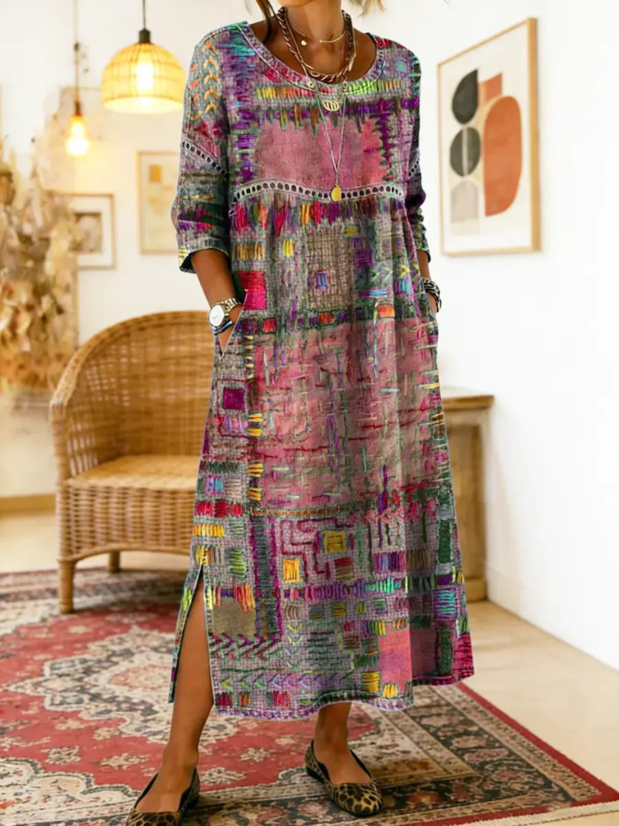 Isabelle | Women's Ethnic Patchwork Maxi Dress