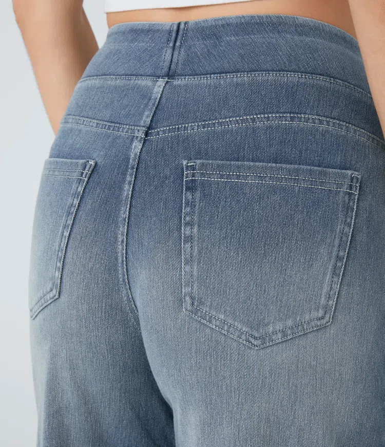 Quinn | Women's High Waisted Wide Leg Jeans with Pockets