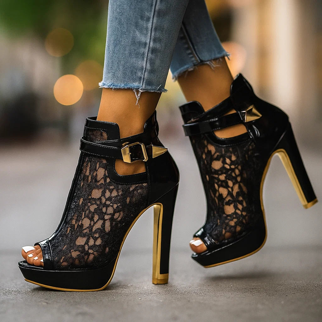 Sabina | Women's Cushioned Open-Toe Elegant Heels