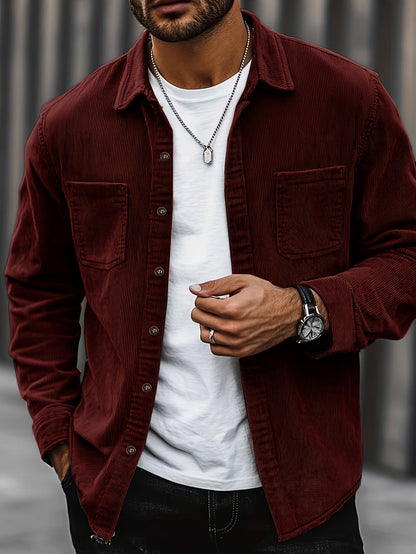 Johan Men's Shirt Jacket with Pockets and Long Sleeve