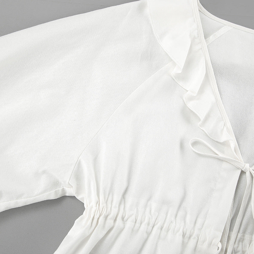 Lysandra | Women's Relaxed Ruffled Tie-Front Top & Shorts Set