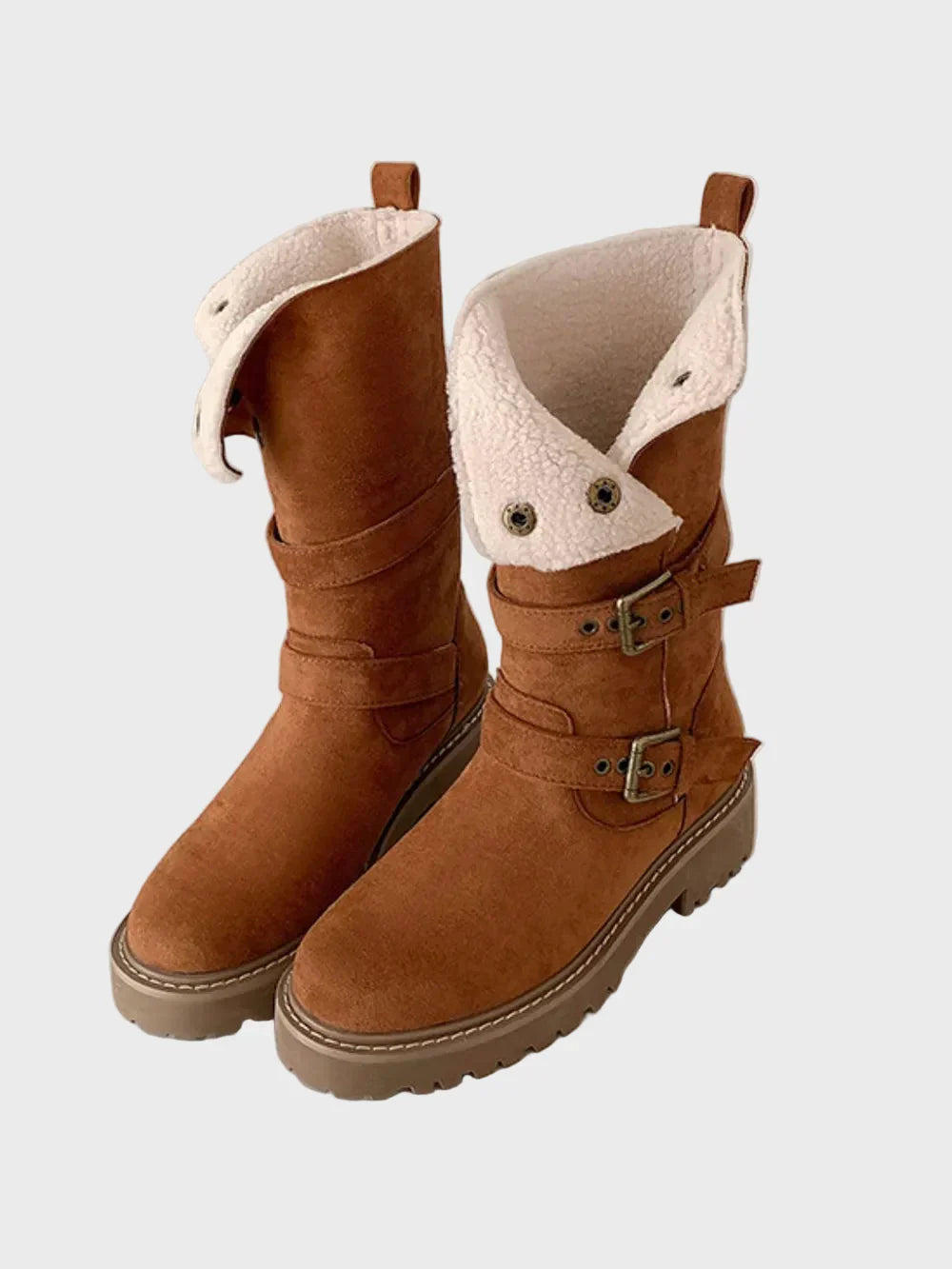 Harlow | Women's Orthopedic Buckle Winter Fur High Boots