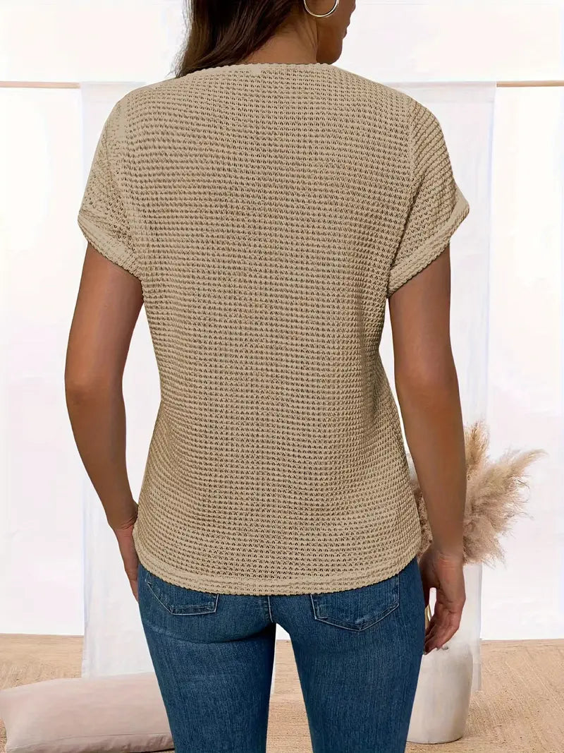 Megan | Women's Stylish Round Neckline Shirt with Ruffle Detail