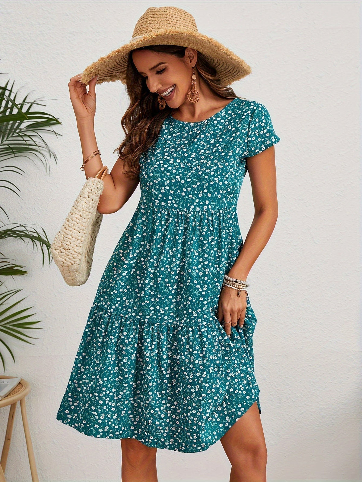 Valeria | Women's Vintage Floral Midi Dress