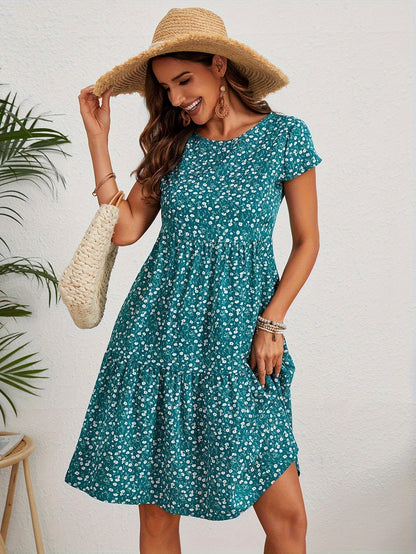 Valeria | Women's Vintage Floral Midi Dress