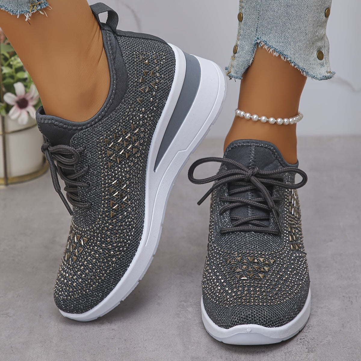 Tessa | Women's Cushioned Lace-Up Trendy Orthopedic Trainers with Arch Support