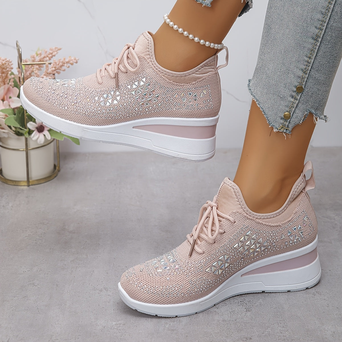 Tessa | Women's Cushioned Lace-Up Trendy Orthopedic Trainers with Arch Support