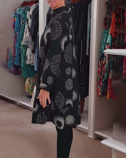 Marlene | Women's Casual Geometric Print Midi Dress