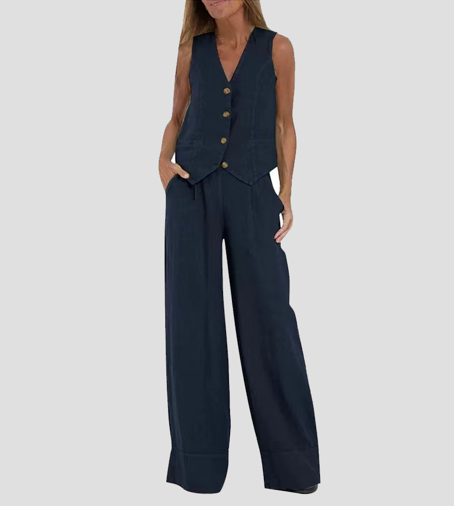Ella | Women's Vest Wide Trousers Set (Almost Sold Out)