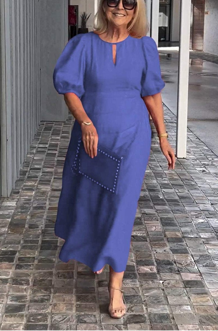 Juliana | Women's Elegant Puff-Sleeve Midi Dress