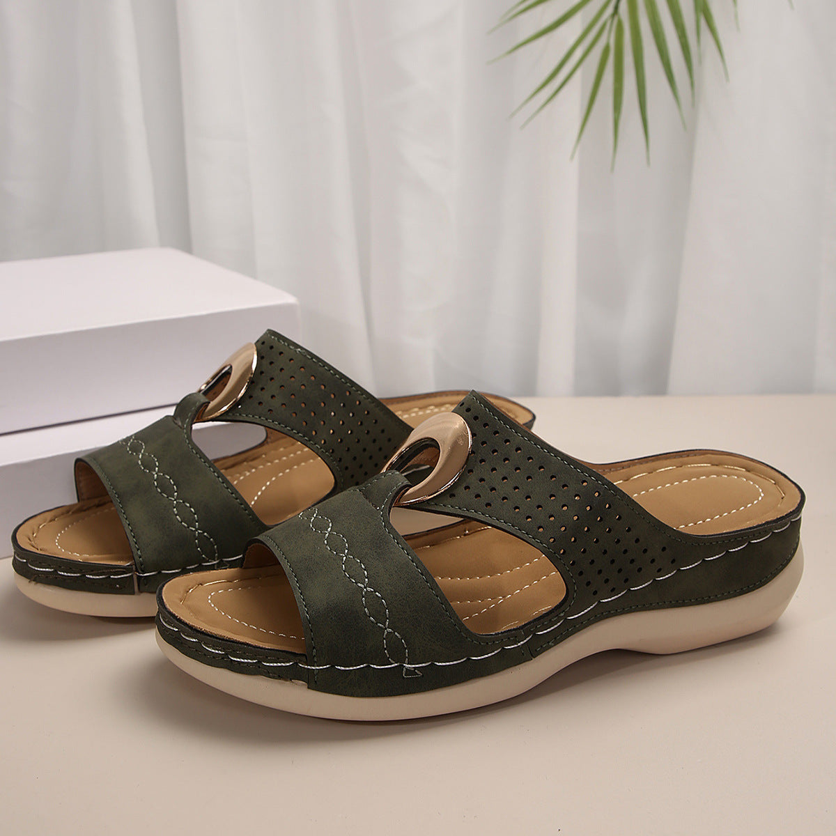 Sonia | Orthopedic Metal Ring Sandals