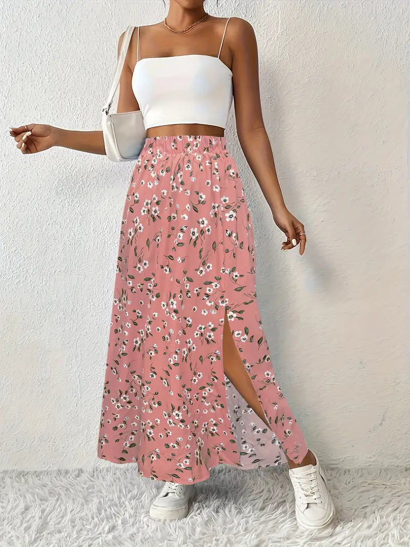 Paige | Women's Floral Print Maxi Skirt with Side Slit