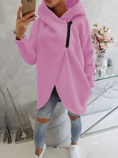 Leslie | Women's Relaxed Everyday Essential Zip Hoodie with Pockets