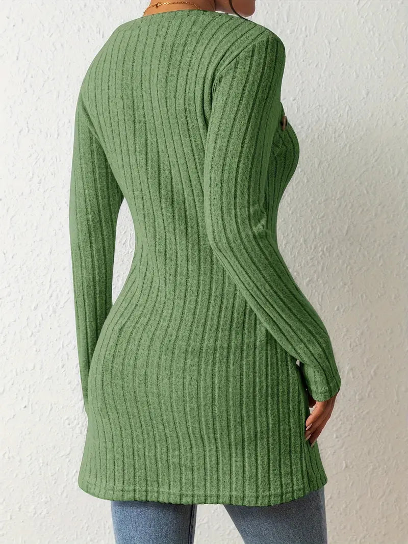 Julia | Women's Trendy Ribbed Asymmetrical Top