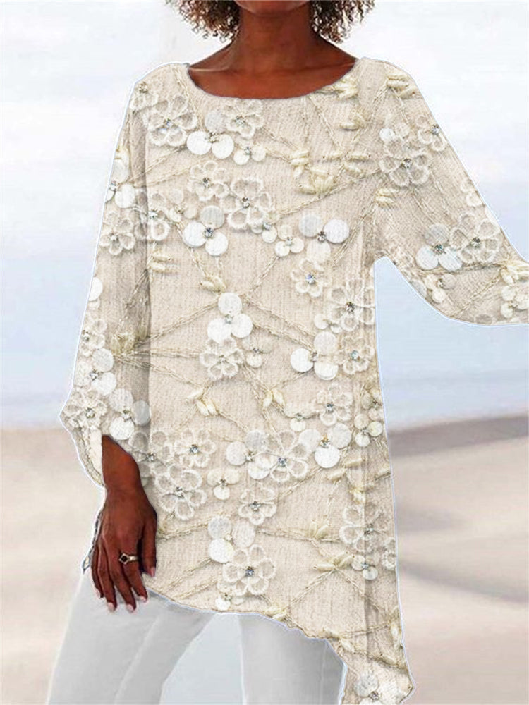 Ivendra | Women's Crystal Bloom Print Top