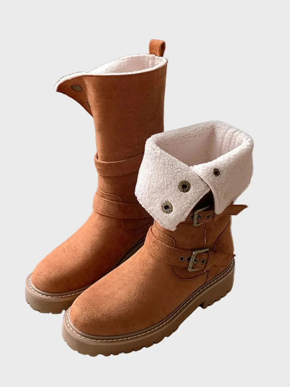 Harlow | Women's Orthopedic Buckle Winter Fur High Boots