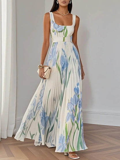 Mary | Women's Elegant Pleated Maxi Dress