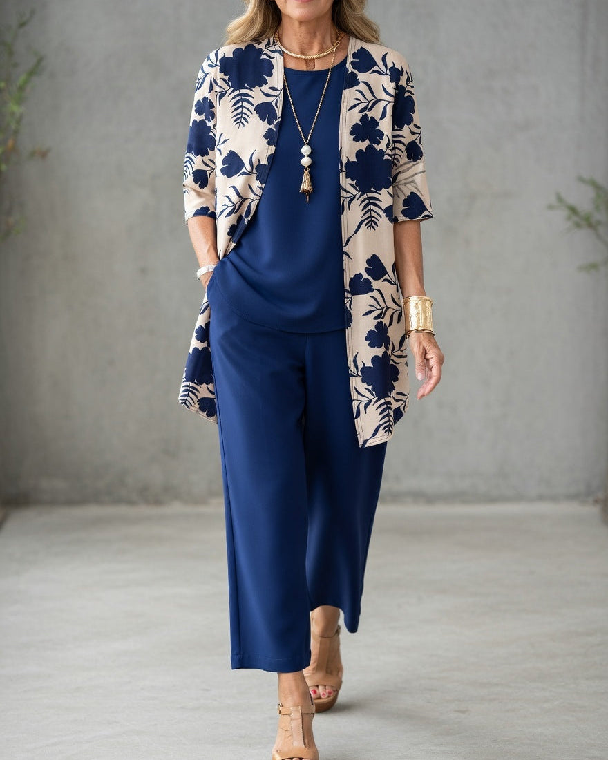 Chic Three-Piece Women's Set with Elegant Flowing Design for Daily Comfort