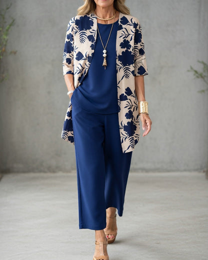 Chic Three-Piece Women's Set with Elegant Flowing Design for Daily Comfort