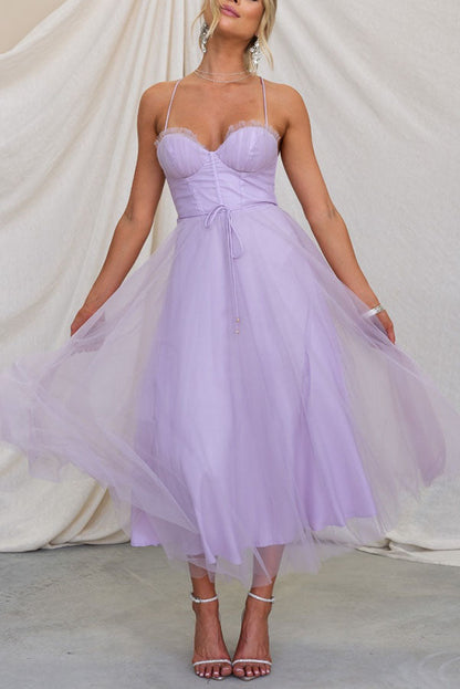Women's Contemporary Princess Maxi Dress with Suspenders for Parties