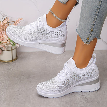 Women's Cushioned Lace-Up Comfortable Breathable Orthopedic Trainers for Everyday Wear