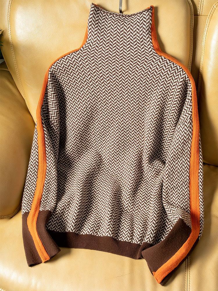 Clara | Women's Striped Roll Neck Jumper