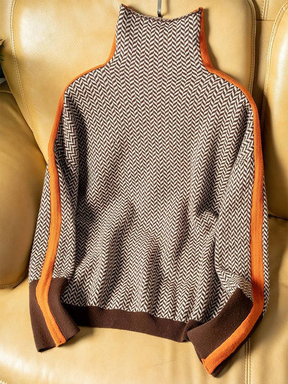 Clara | Women's Striped Roll Neck Jumper