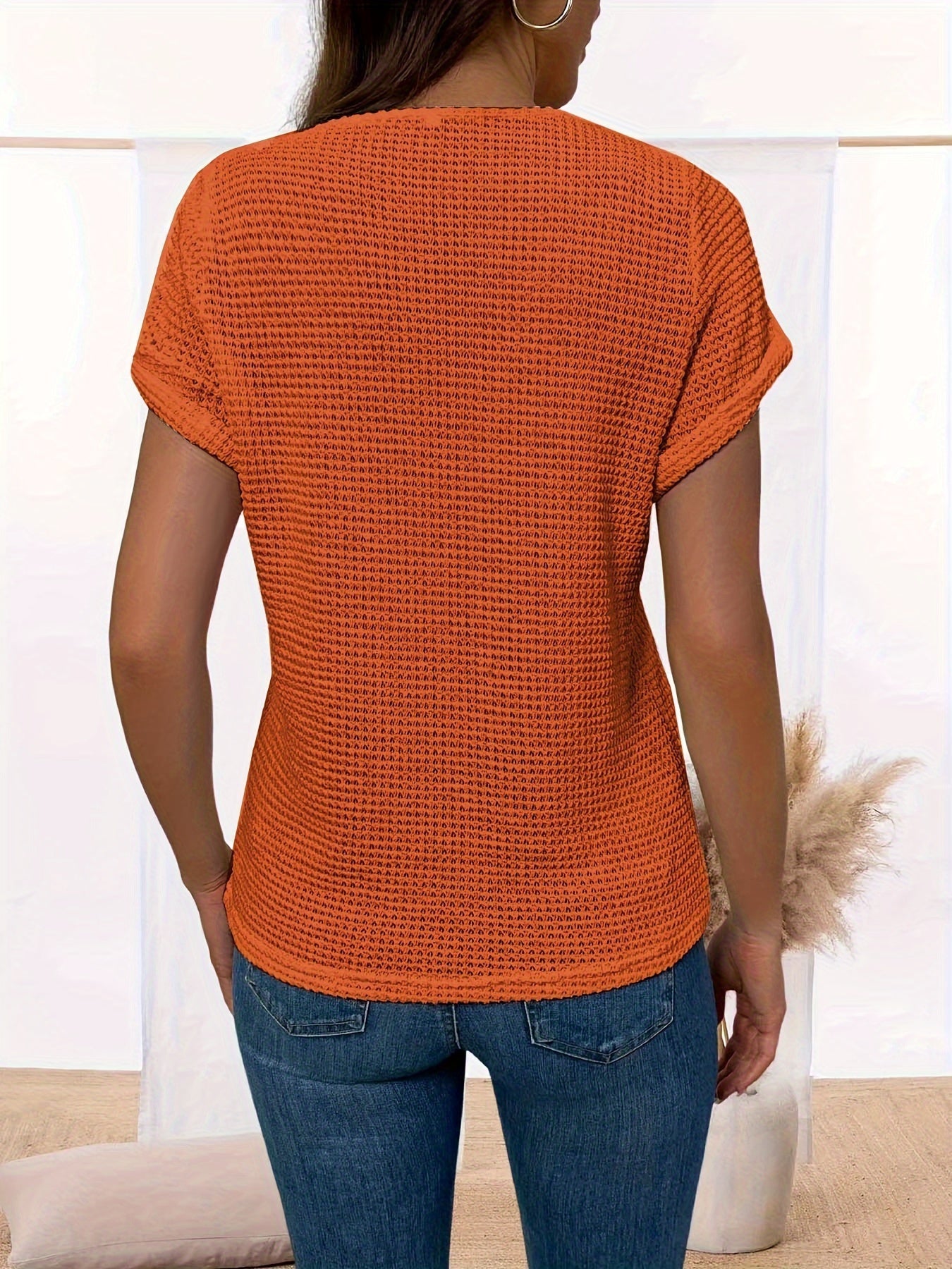 Megan | Women's Stylish Round Neckline Shirt with Ruffle Detail